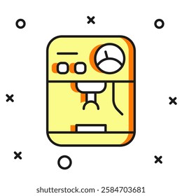 Filled outline Coffee machine icon isolated on white background. Flat filled outline style with shadow. Vector