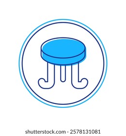 Filled outline Coffee table icon isolated on white background. Street cafe.  Vector
