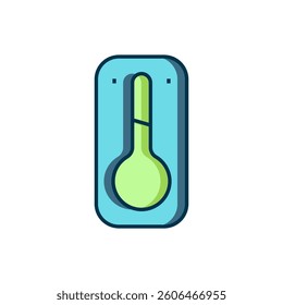 Filled outline Coffee thermometer icon isolated on white background. Flat filled outline style with shadow. Vector