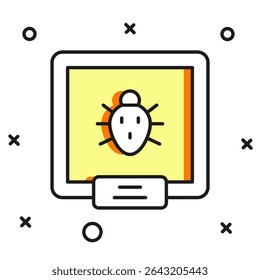 Filled outline Colorado beetle icon isolated on white background. Flat filled outline style with shadow. Vector