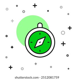Filled outline Compass icon isolated on white background. Windrose navigation symbol. Wind rose sign.  Vector