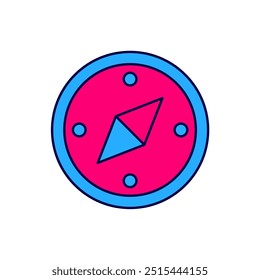 Filled outline Compass icon isolated on white background. Windrose navigation symbol. Wind rose sign.  Vector