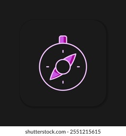 Filled outline Compass icon isolated on black background. Windrose navigation symbol. Wind rose sign. Flat filled outline style with shadow. Vector