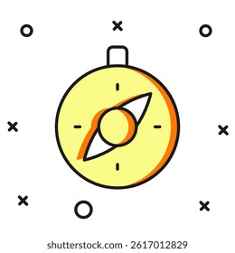 Filled outline Compass icon isolated on white background. Windrose navigation symbol. Wind rose sign. Flat filled outline style with shadow. Vector