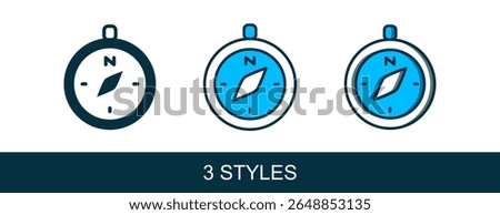 Filled outline Compass icon isolated on white background. Windrose navigation symbol. Wind rose sign.  Vector