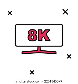 Filled outline Computer monitor icon isolated on white background. PC component sign.  Vector
