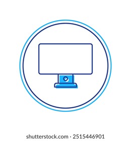 Filled outline Computer monitor icon isolated on white background. PC component sign.  Vector