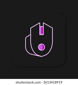 Filled outline Computer mouse gaming icon isolated on black background. Optical with wheel symbol. Flat filled outline style with shadow. Vector