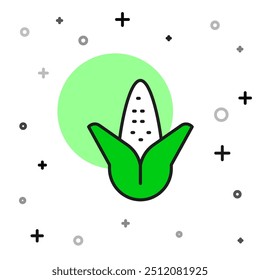 Filled outline Corn icon isolated on white background.  Vector