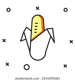 Filled outline Corn icon isolated on white background. Flat filled outline style with shadow. Vector