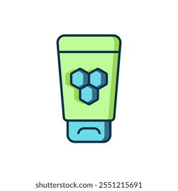 Filled outline Cosmetic tube with honey icon isolated on white background. Natural skin care. Flat filled outline style with shadow. Vector