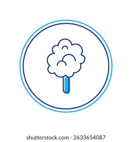 Filled outline Cotton candy icon isolated on white background.  Vector