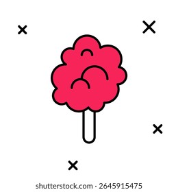Filled outline Cotton candy icon isolated on white background.  Vector