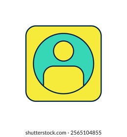 Filled outline Create account screen icon isolated on white background.  Vector