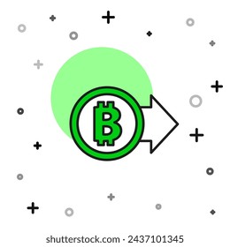 Filled outline Cryptocurrency coin Bitcoin icon isolated on white background. Physical bit coin. Blockchain based secure crypto currency.  Vector