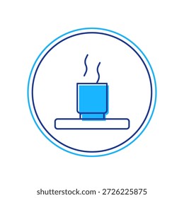 Gefüllte Umrisse Tasse Tee-Symbol einzeln auf weißem Hintergrund.  Vektorgrafik
