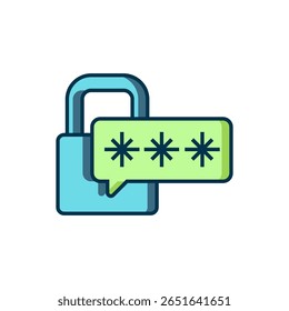 Filled outline Cyber security icon isolated on white background. Closed padlock on digital circuit board. Safety concept. Digital data protection. Flat filled outline style with shadow. Vector