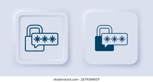 Filled and outline Cyber security icon isolated on grey background. Closed padlock on digital circuit board. Safety concept. Digital data protection. Square button. Vector