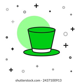 Filled outline Cylinder hat icon isolated on white background.  Vector