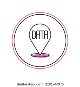 Filled outline Data analysis icon isolated on white background. Business data analysis process, statistics. Charts and diagrams.  Vector