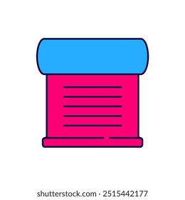 Filled outline Decree, paper, parchment, scroll icon icon isolated on white background.  Vector