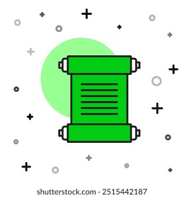 Filled outline Decree, paper, parchment, scroll icon icon isolated on white background.  Vector