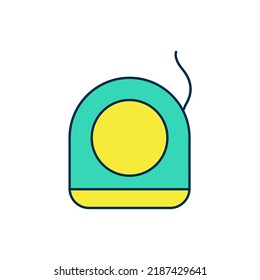 Filled outline Dental floss icon isolated on white background.  Vector