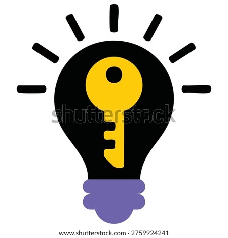 Filled outline design vector key idea illustration symbol on white background eps