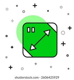 Filled outline Diagonal measuring icon isolated on white background.  Vector