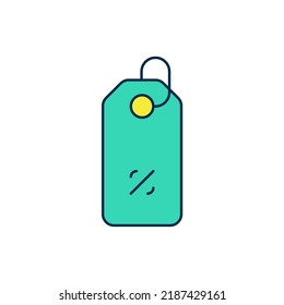 Filled outline Discount percent tag icon isolated on white background. Shopping tag sign. Special offer sign. Discount coupons symbol.  Vector