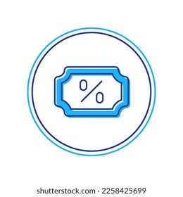 Filled outline Discount percent tag icon isolated on white background. Shopping tag sign. Special offer sign. Discount coupons symbol.  Vector