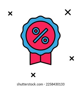 Filled outline Discount percent tag icon isolated on white background. Shopping tag sign. Special offer sign. Discount coupons symbol.  Vector
