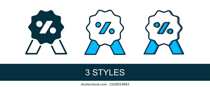Filled outline Discount percent tag icon isolated on white background. Shopping tag sign. Special offer sign. Discount coupons symbol.  Vector