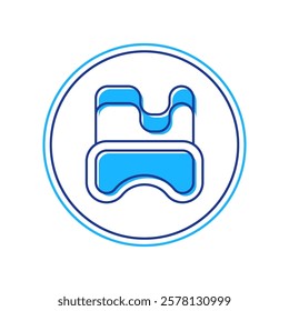 Filled outline Diving mask icon isolated on white background. Extreme sport. Diving underwater equipment.  Vector