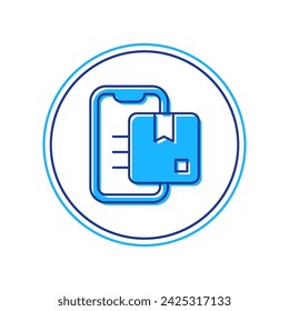 Filled outline Document tracking marker system icon isolated on white background. Parcel tracking.  Vector
