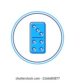 Filled outline Domino icon isolated on white background.  Vector