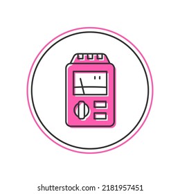 Filled outline Dosimeter for measuring radiation icon isolated on white background. Gamma radiation personal dosimeter.  Vector