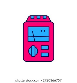Filled outline Dosimeter for measuring radiation icon isolated on white background. Gamma radiation personal dosimeter.  Vector