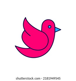 Filled outline Dove icon isolated on white background.  Vector