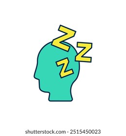 Filled outline Dreams icon isolated on white background. Sleep, rest, dream concept. Resting time and comfortable relaxation.  Vector