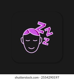 Filled outline Dreams icon isolated on black background. Sleep, rest, dream concept. Resting time and comfortable relaxation. Flat filled outline style with shadow. Vector