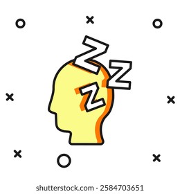 Filled outline Dreams icon isolated on white background. Sleep, rest, dream concept. Resting time and comfortable relaxation. Flat filled outline style with shadow. Vector