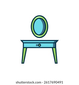 Filled outline Dressing table icon isolated on white background. Flat filled outline style with shadow. Vector