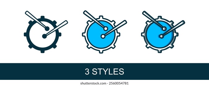 Filled outline Drum with drum sticks icon isolated on white background. Music sign. Musical instrument symbol.  Vector