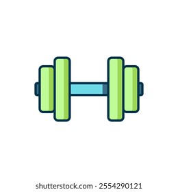 Filled outline Dumbbell icon isolated on white background. Muscle lifting, fitness barbell, sports equipment. Flat filled outline style with shadow. Vector
