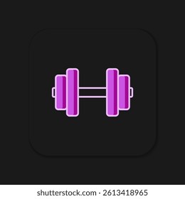 Filled outline Dumbbell icon isolated on black background. Muscle lifting, fitness barbell, sports equipment. Flat filled outline style with shadow. Vector