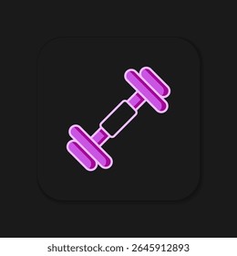 Filled outline Dumbbell icon isolated on black background. Muscle lifting, fitness barbell, sports equipment. Flat filled outline style with shadow. Vector