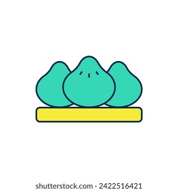 Filled outline Dumpling icon isolated on white background. Traditional chinese dish.  Vector