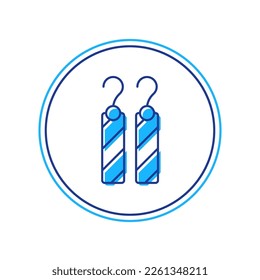 Filled outline Earrings icon isolated on white background. Jewelry accessories.  Vector