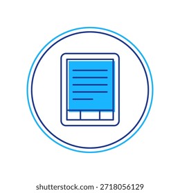 Filled outline E-Book reader icon isolated on white background.  Vector